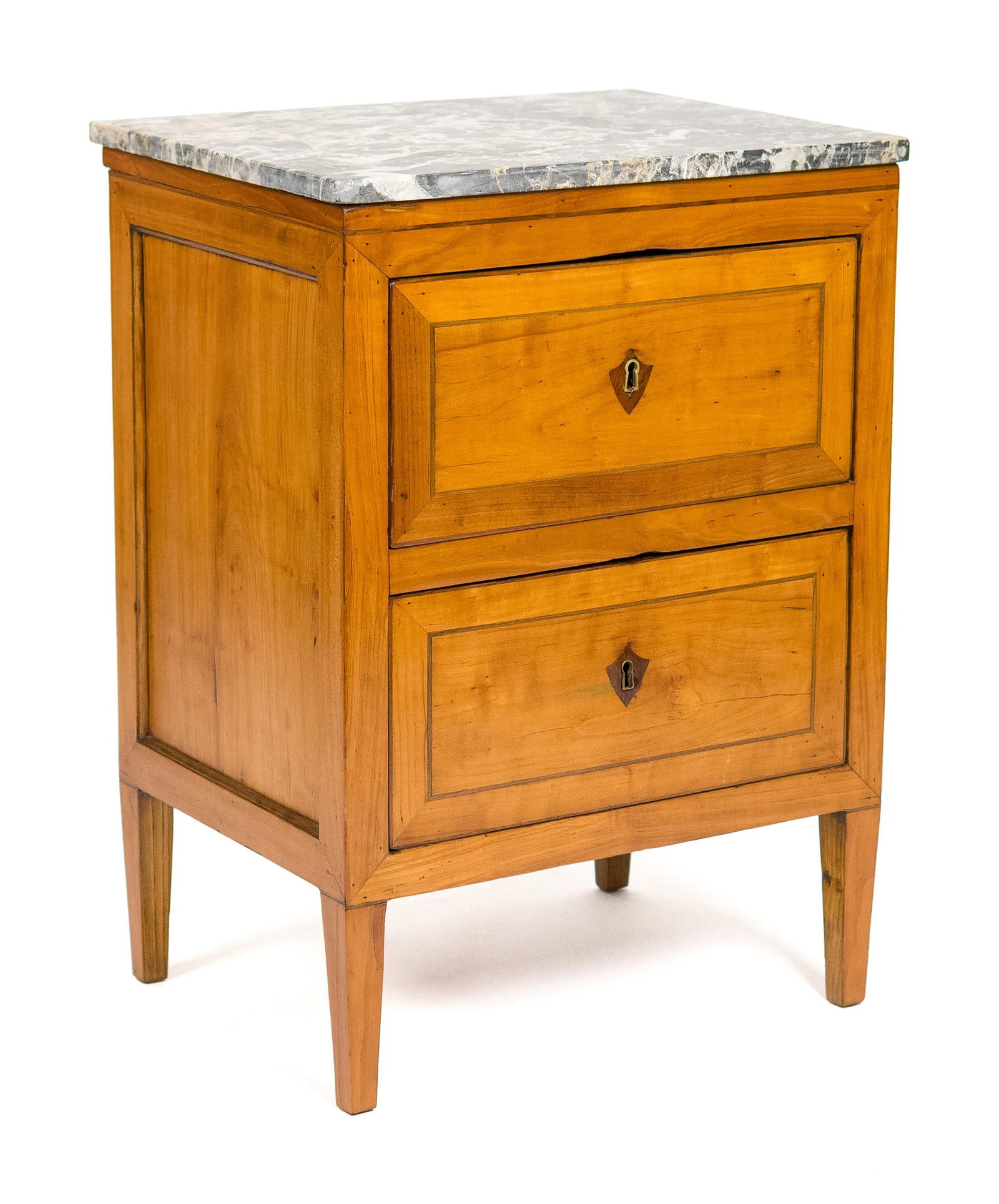 19TH C. TWO DRAWER FRUITWOOD STAND. (1 of 13)