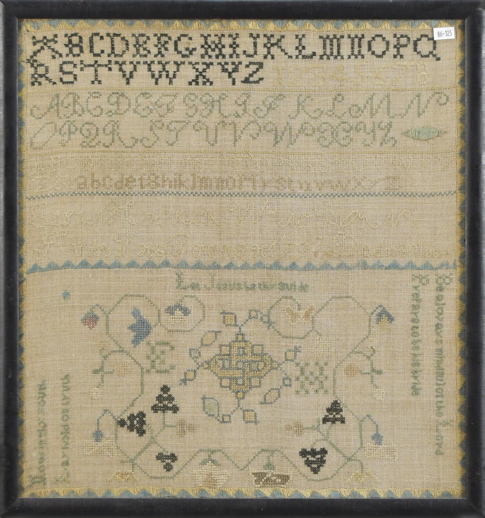 18TH C. ELIZA HOOKER, DEDHAM MA SAMPLER. (1 of 8)