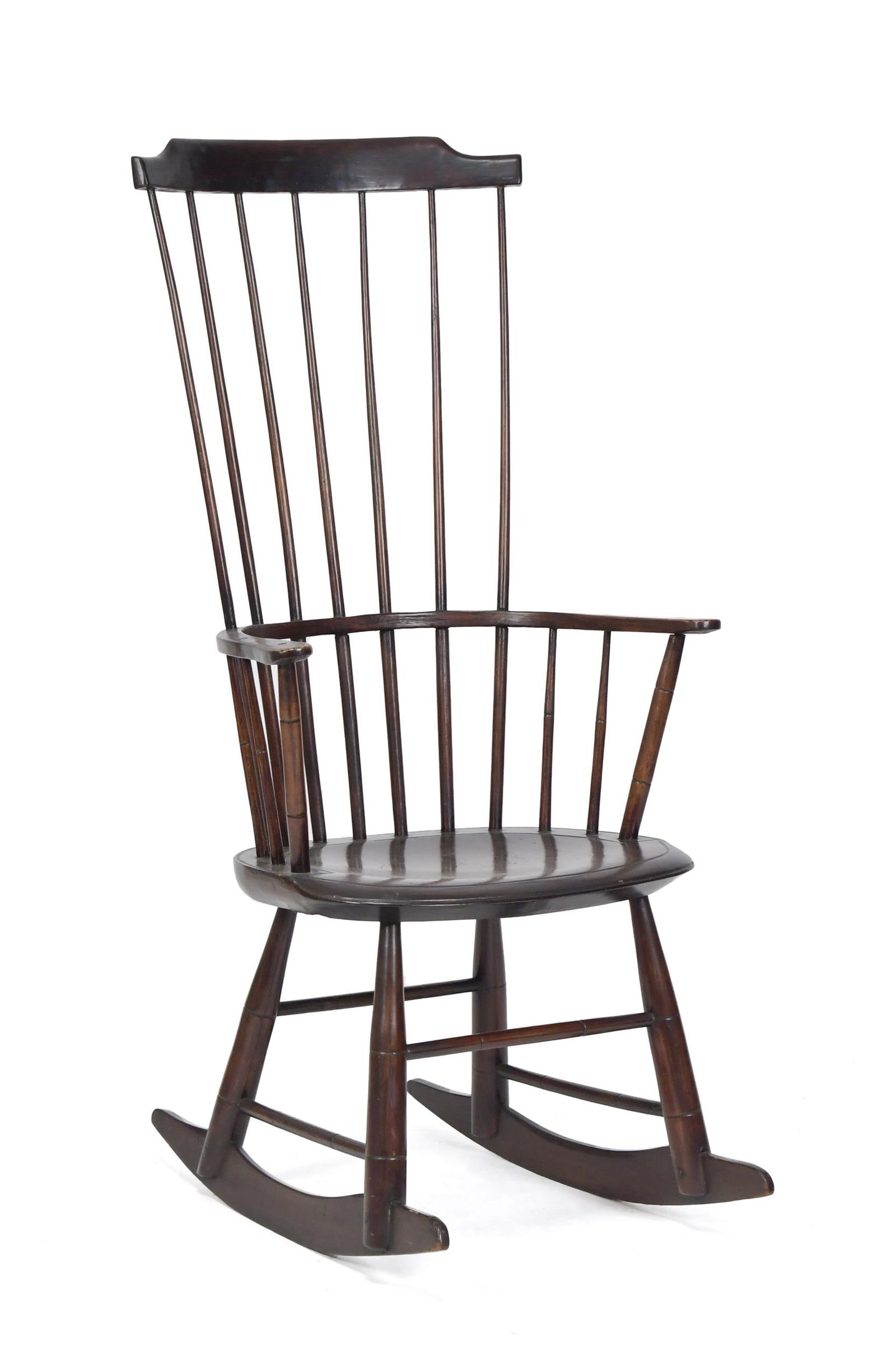 19TH C. WINDSOR COMB BACK ARM ROCKER. (1 of 13)