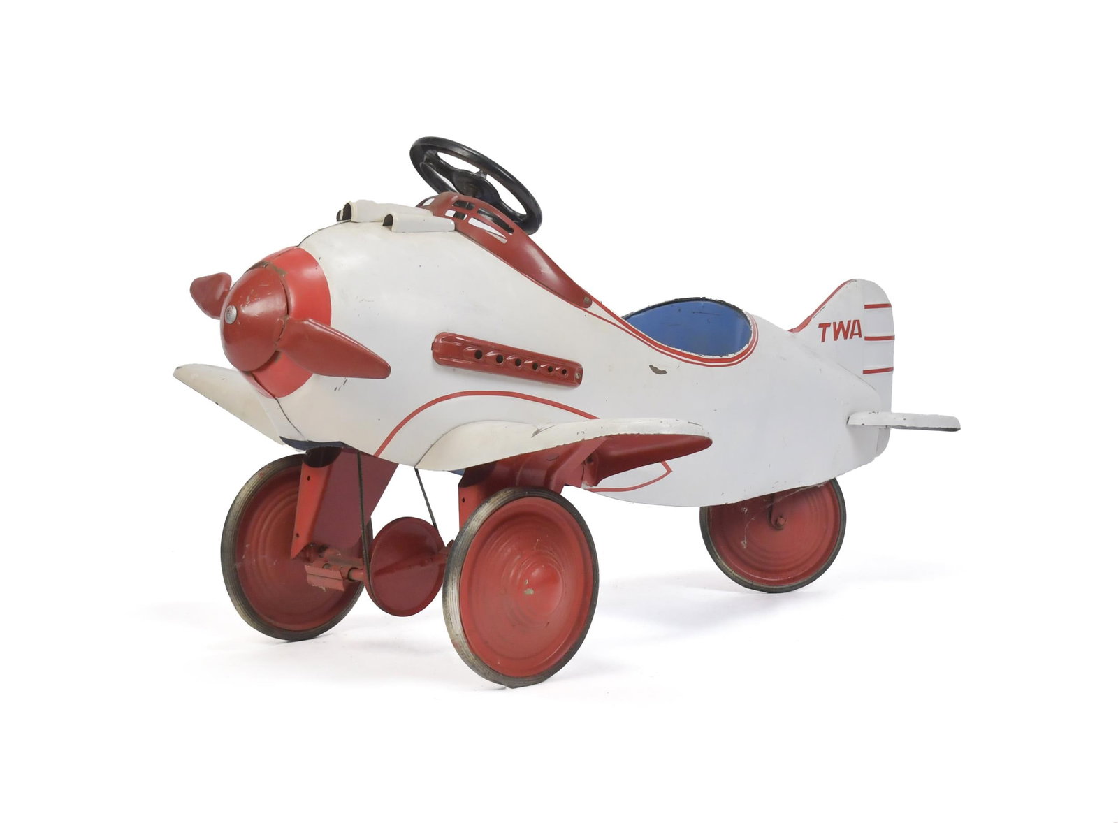 VINTAGE TWA METAL AIRPLANE PEDAL CAR. (1 of 16)