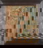 18TH C. NEEDLEWORK, WOMAN IN COURTYARD.