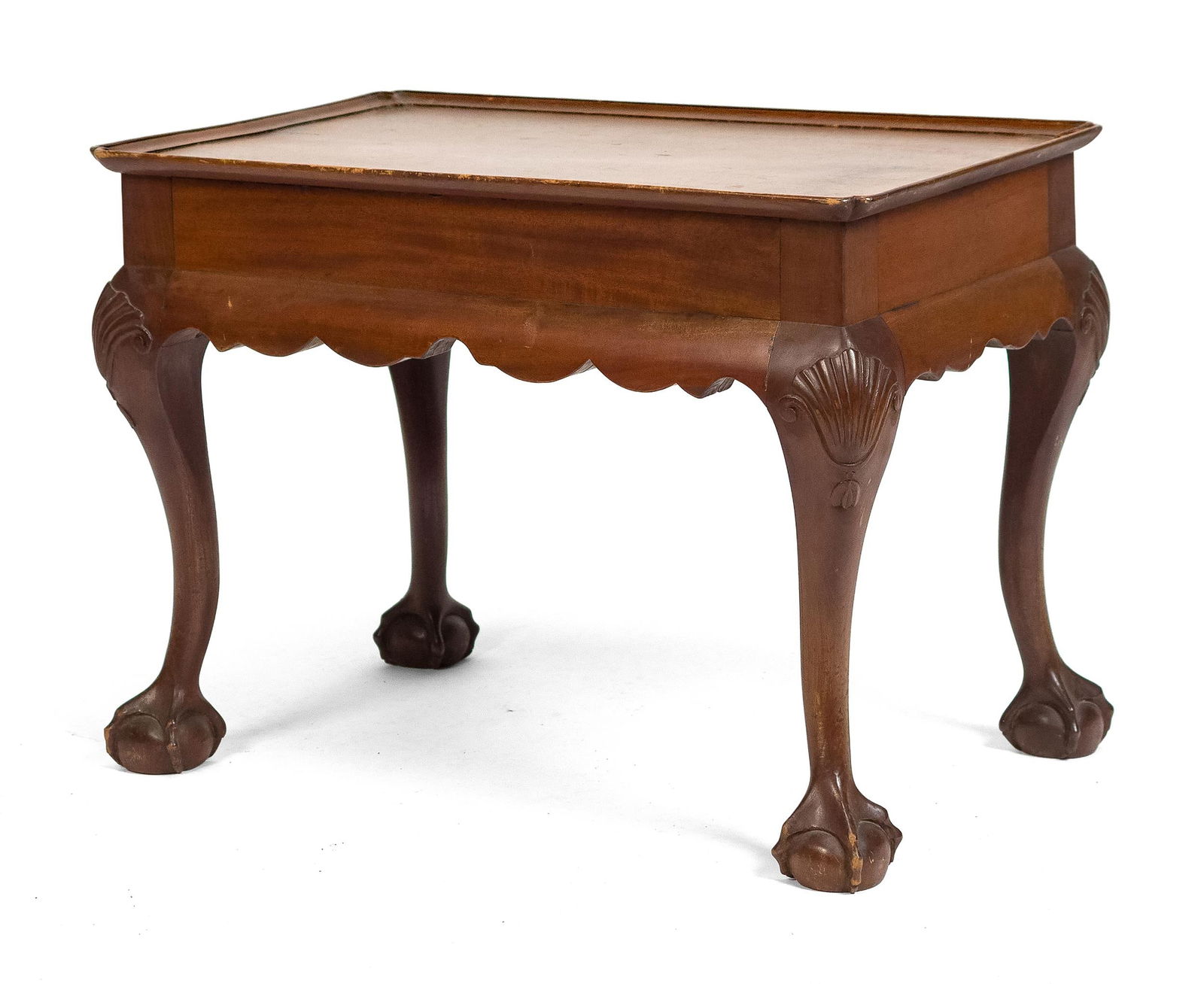 18TH C. MAHOGANY CHILD SIZE CHIPPENDALE TEA TABLE. (1 of 10)