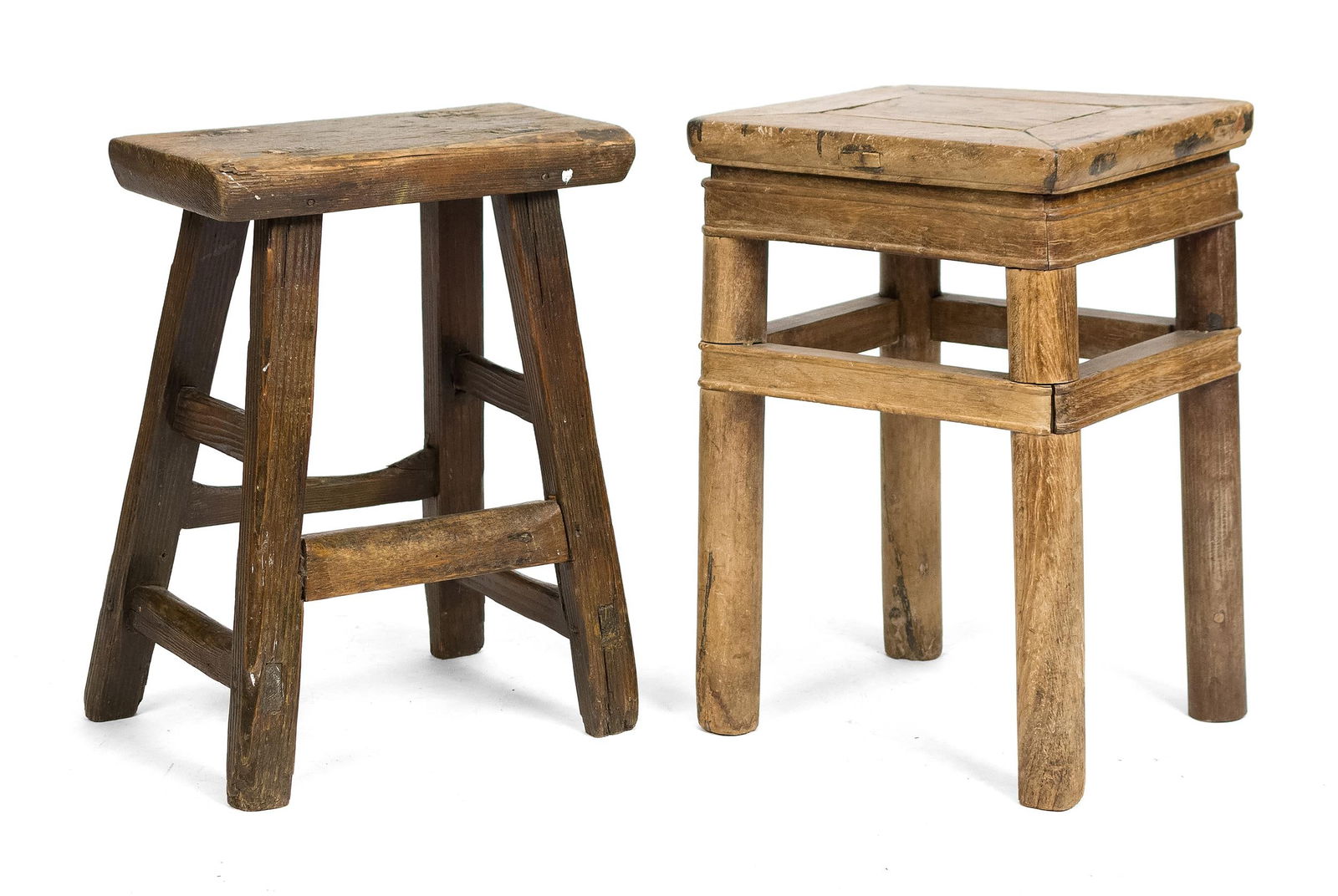 TWO ANTIQUE CHINESE STOOLS. (1 of 9)