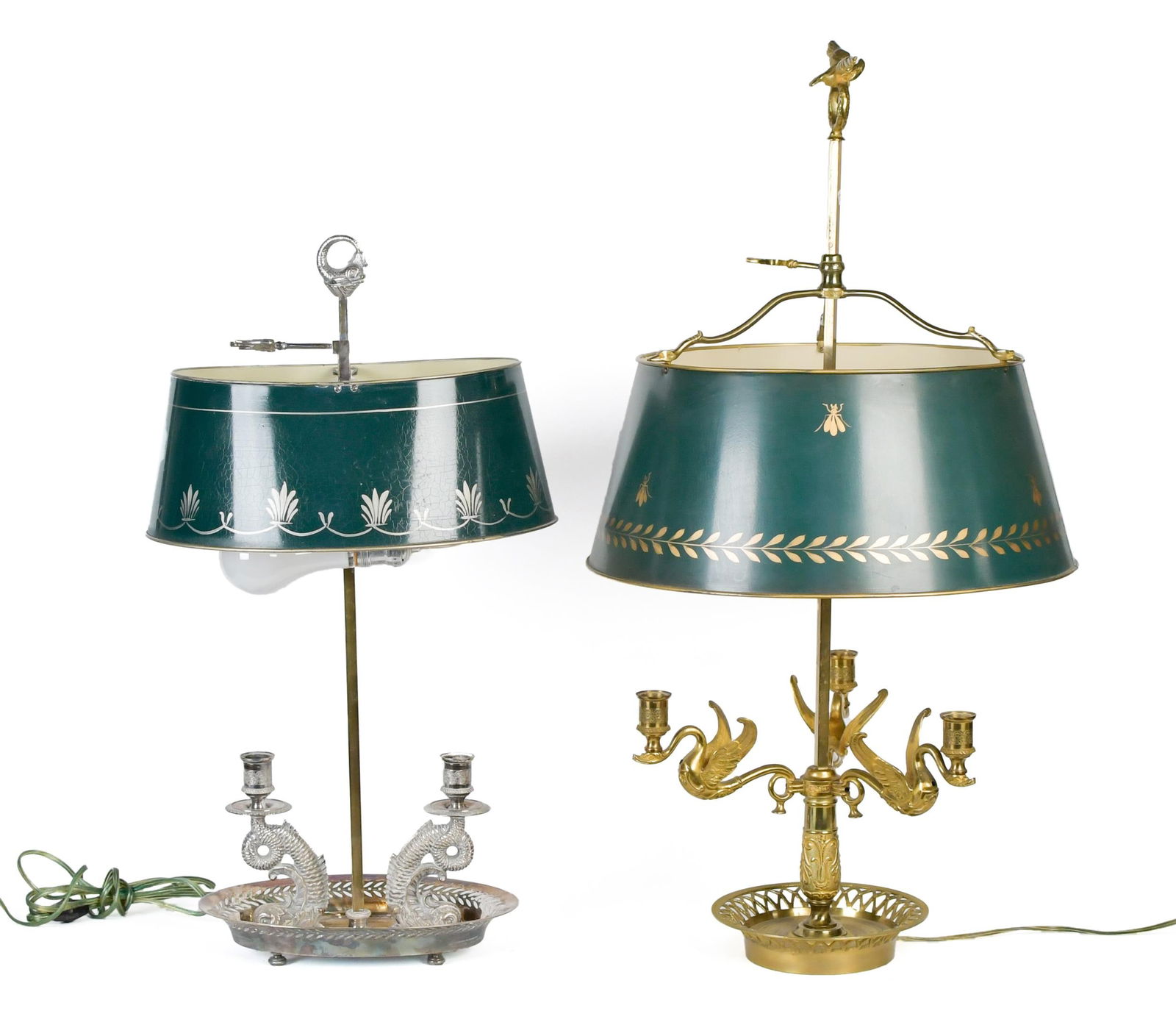 TWO FINE FRENCH BOUILLOTTE LAMPS. (1 of 12)