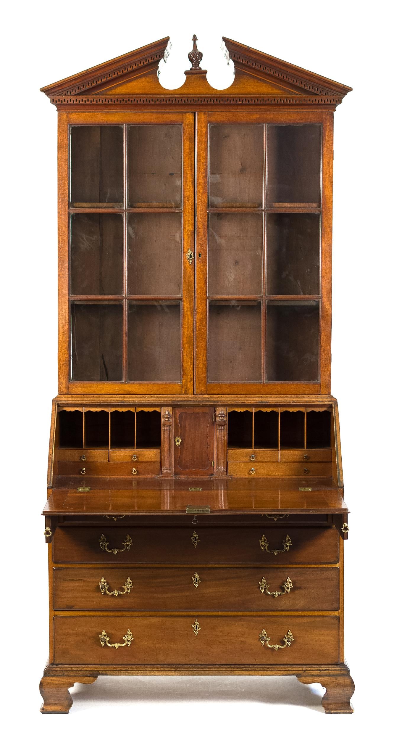 FINE ENGLISH GEORGE II SECRETARY. (1 of 17)