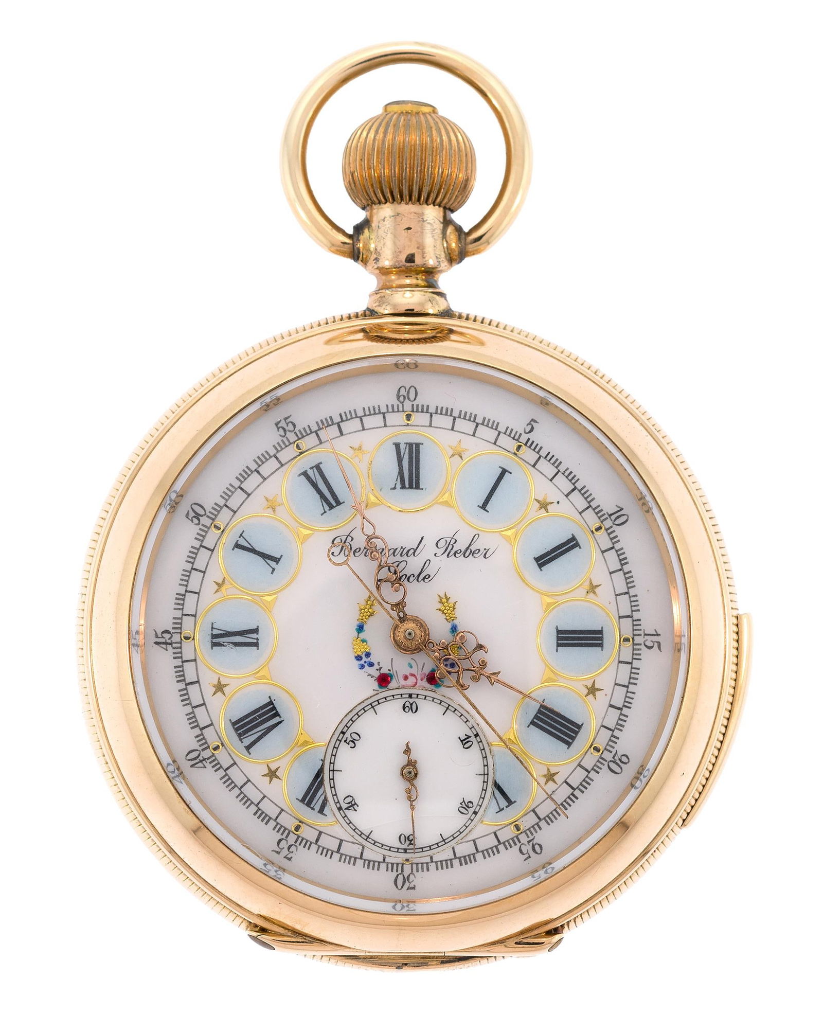ANTIQUE 14K GOLD 1/4 HOUR REPEATER BERNARD REBER. (1 of 9)