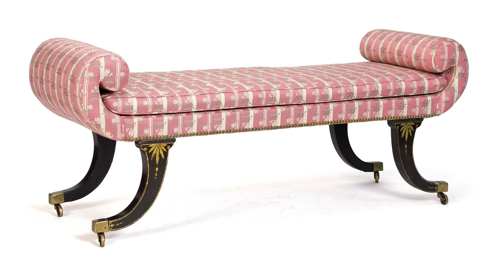 19TH C. ENGLISH REGENCY BENCH. (1 of 10)