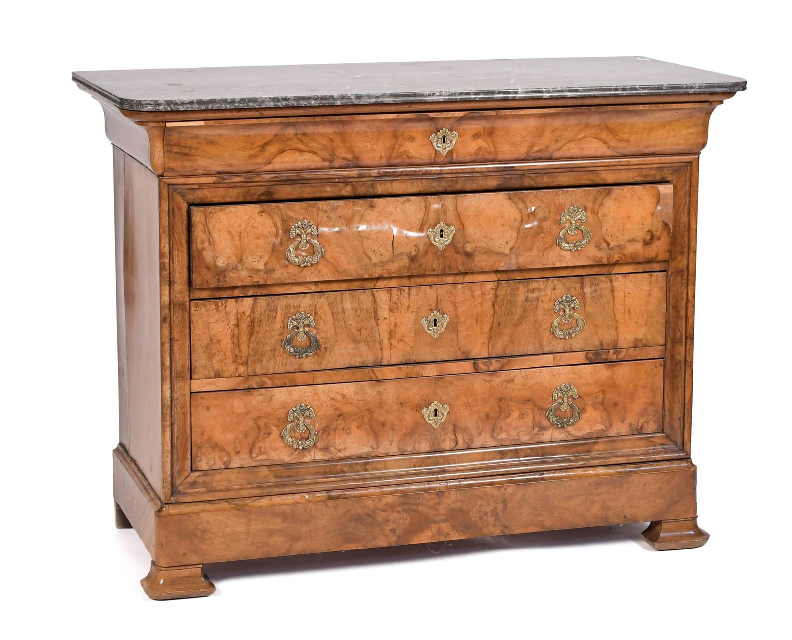 ANTIQUE FRENCH EMPIRE MARBLE TOP CHEST. (1 of 14)