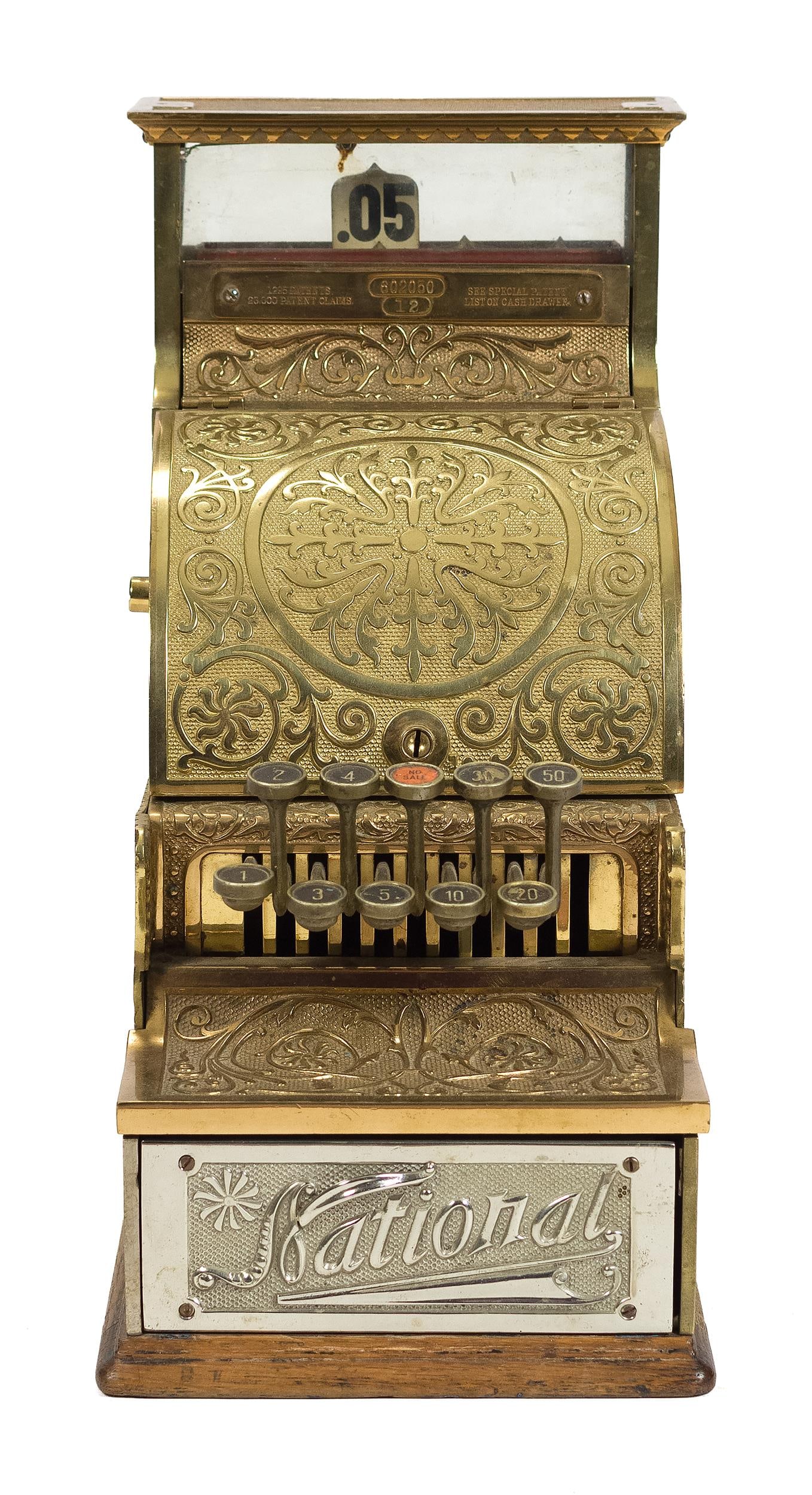 ANTIQUE NATIONAL BARBER SHOP CASH REGISTER. (1 of 12)