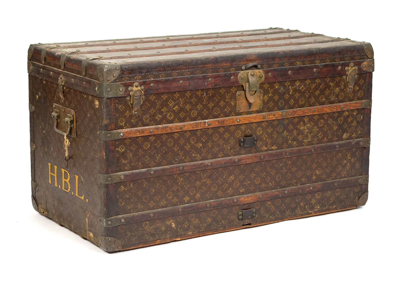 LARGE ANTIQUE LOUIS VUITTON STEAMER TRUNK. (1 of 20)