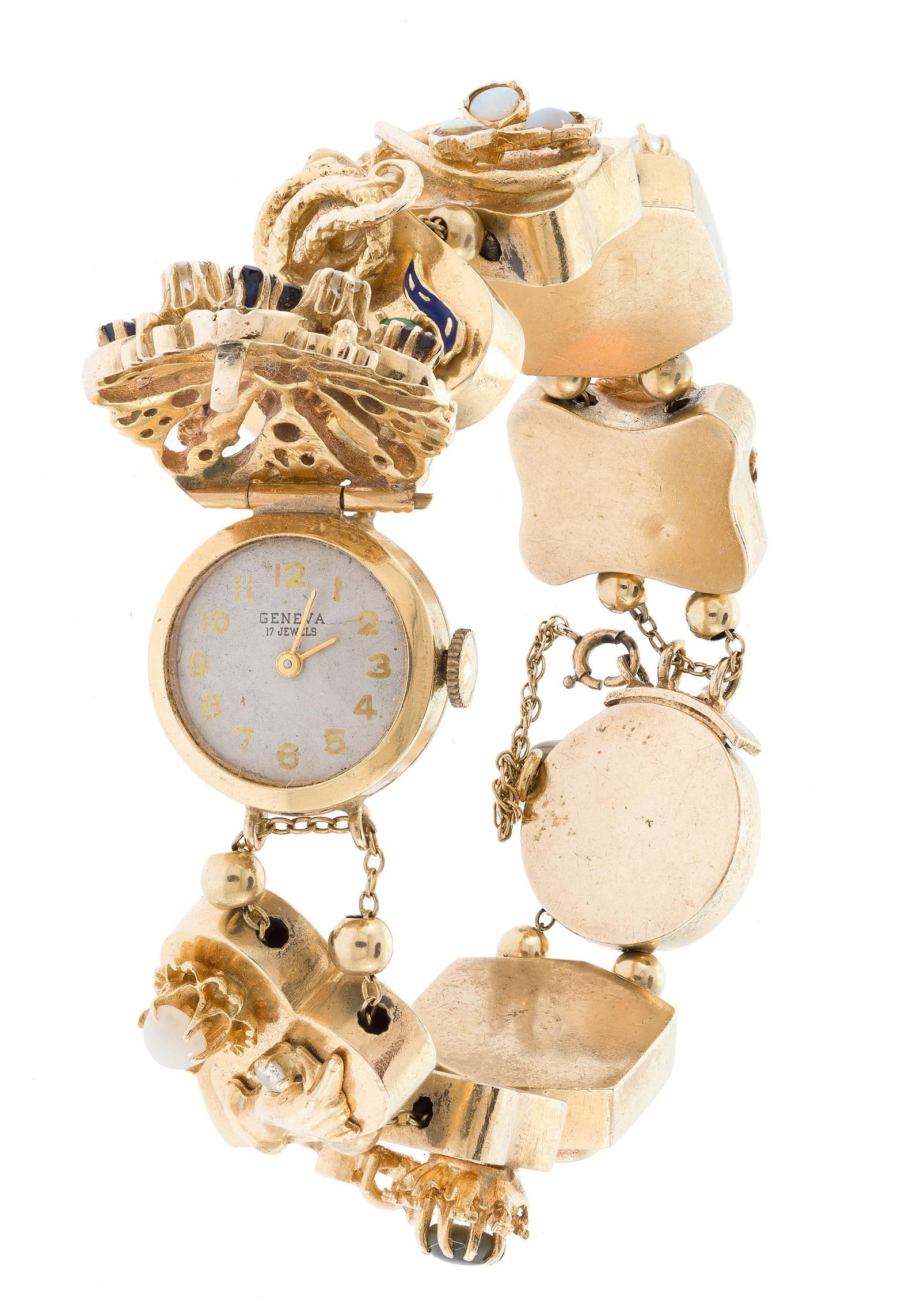 VINTAGE 14K GOLD SLIDE BRACELET. (1 of 14)