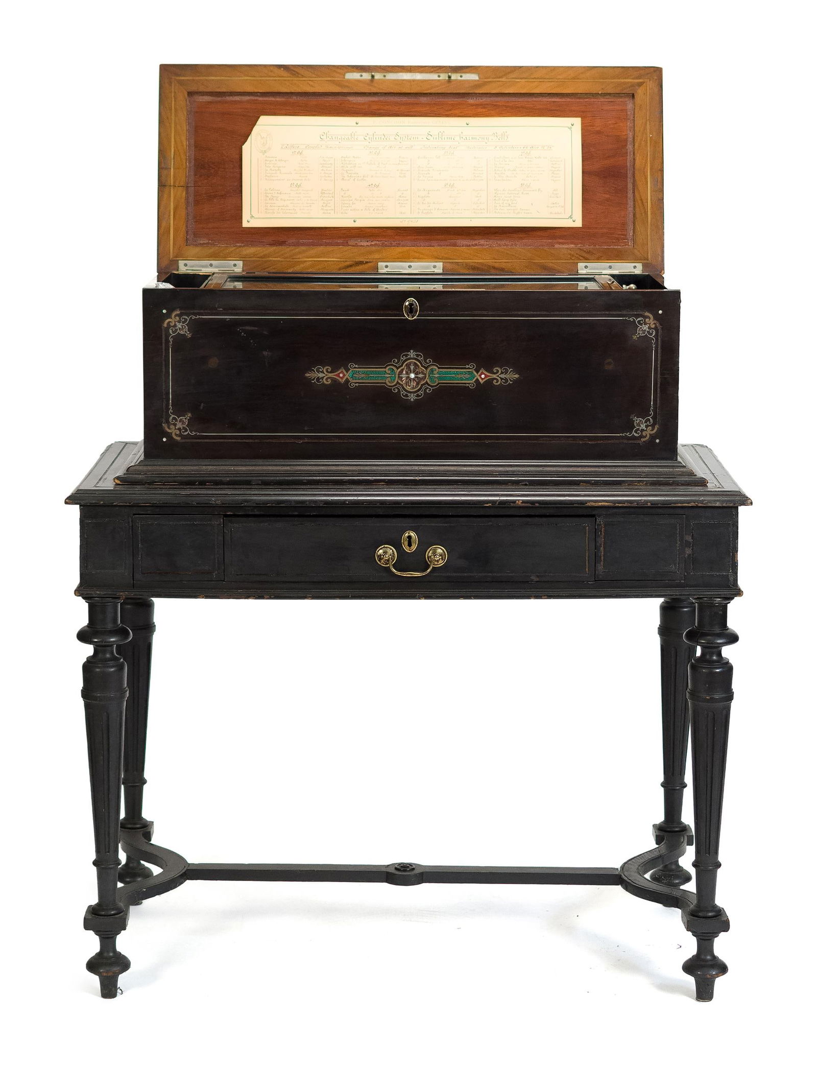 F. CONCHON CYLINDER MUSIC BOX WITH STAND. (1 of 16)