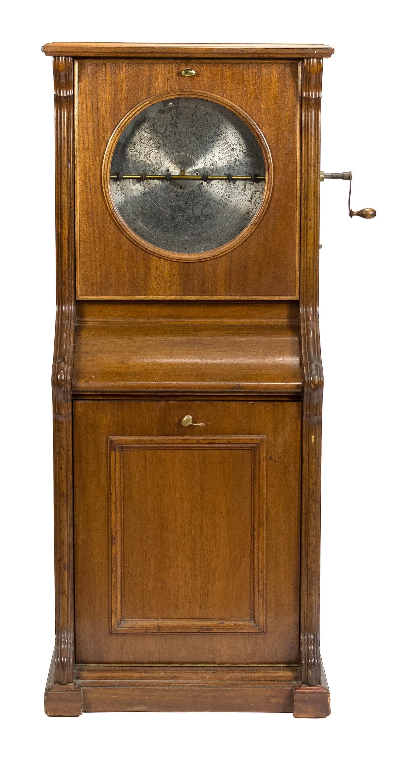 ANTIQUE IMPERIAL SYMPHONION UPRIGHT MUSIC BOX. (1 of 13)