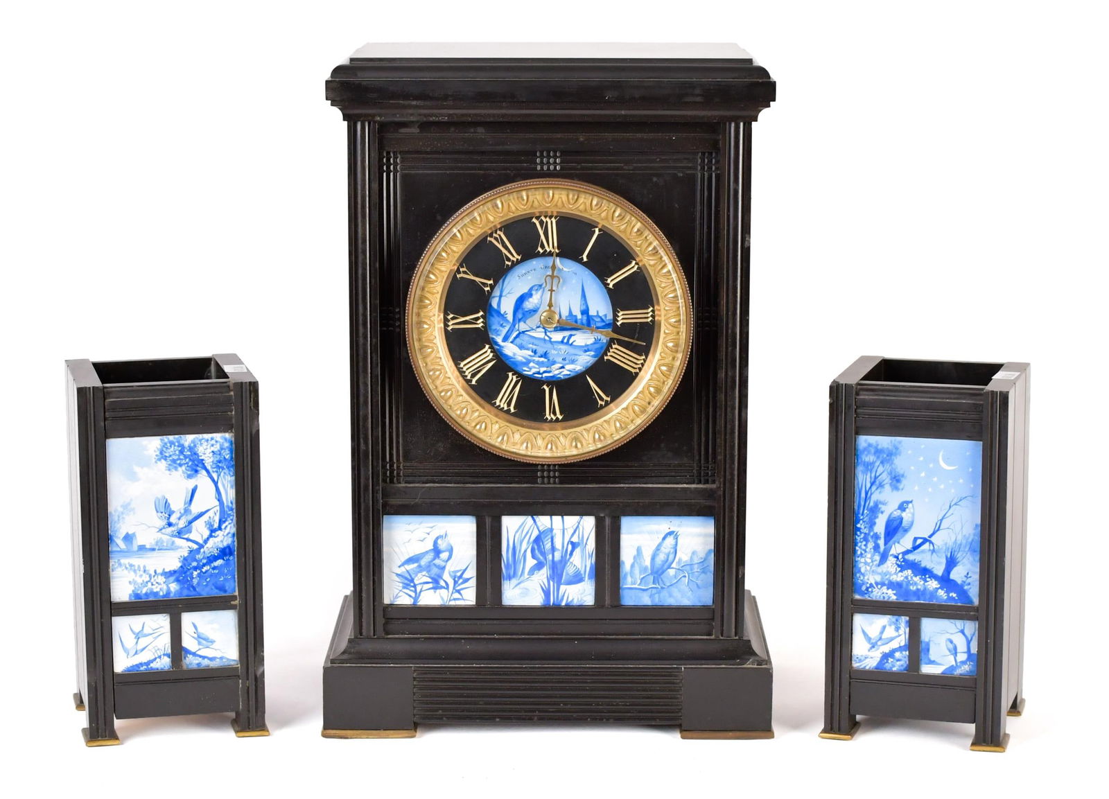 19TH C. ETIENNE MAXANT THREE PIECE FRENCH CLOCK SET. (1 of 15)