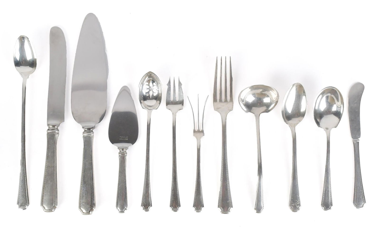 TOWLE STERLING SILVER FLATWARE SET. (1 of 10)