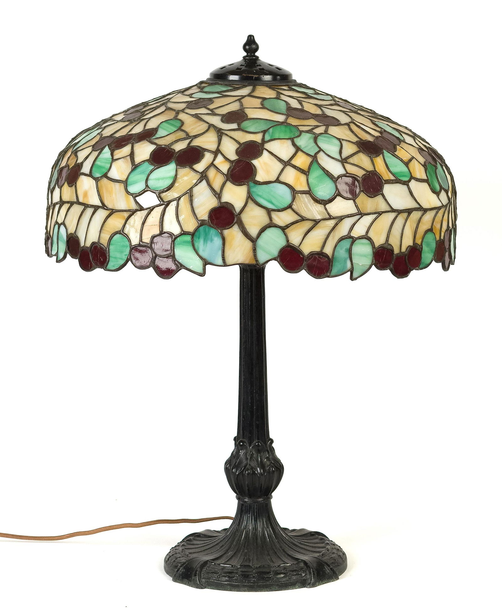 ANTIQUE CHICAGO MOSAIC STAINED GLASS LAMP. (1 of 12)