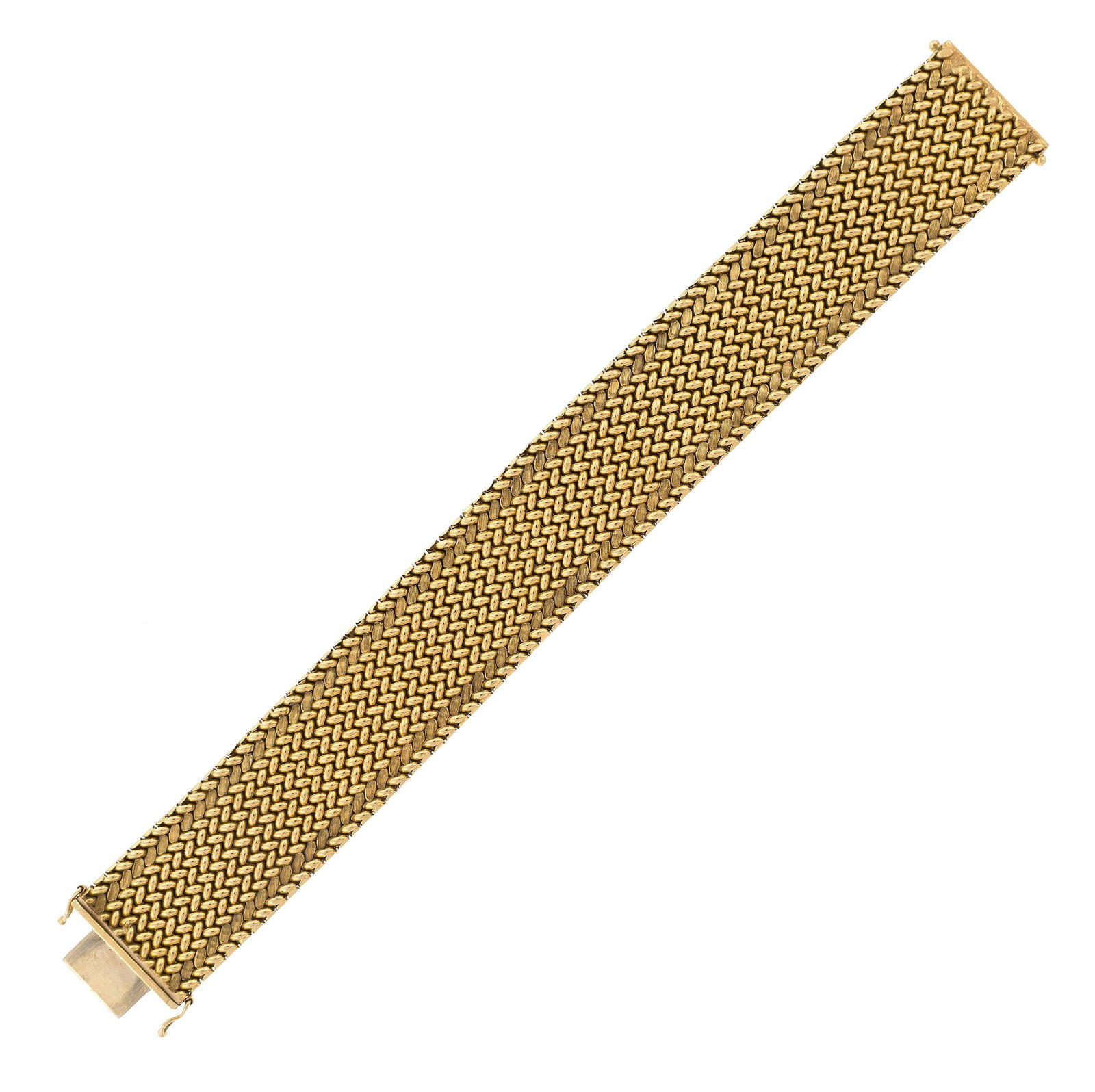 18K ITALIAN GOLD WOVEN BRACELET.