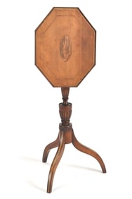 FINE FEDERAL NH INLAID CANDLESTAND.