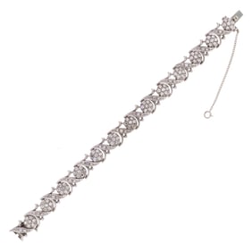 VINTAGE JABEL 18K GOLD DIAMOND BRACELET.