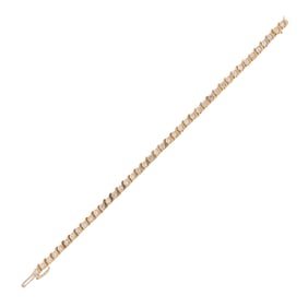 14K GOLD S LINK DIAMOND BRACELET.