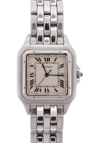 PANTHERE DE CARTIER STAINLESS STEEL WRIST WATCH.