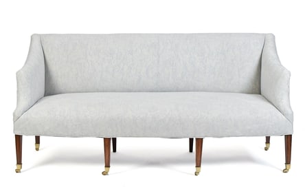 ANTIQUE HEPPLEWHITE SOFA WONDERFULLY UPHOLSTERED.