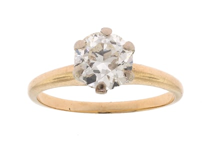 14K GOLD DIAMOND SOLITAIRE ENGAGEMENT RING.