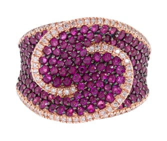 EFFY RUBY ROYALE 14K ROSE GOLD COCKTAIL RING.