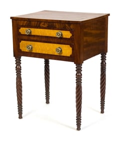 AMERICAN 19TH C. FEDERAL TWO DRAWER WORK STAND.