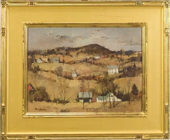 PAUL SAMPLE OIL, AUTUMN LANDSCAPE.