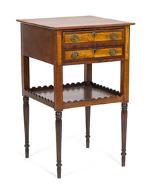 FINE 19TH C. FEDERAL PORTSMOUTH NH WORK TABLE.