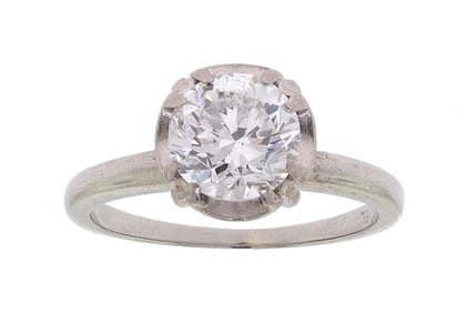 VINTAGE 18K GOLD JABEL ENGAGEMENT RING.