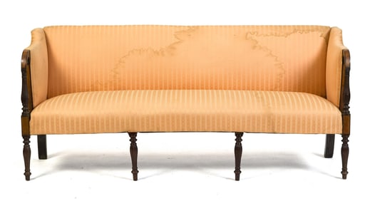 FEDERAL PORTSMOUTH INLAID MAHOGANY SOFA.