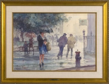 GORDAN GRANT WATERCOLOR, SPRING RAIN.