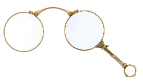 ANTIQUE 14K GOLD LORGNETTE.