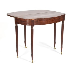 FEDERAL NEW YORK FIVE LEGGED CARD TABLE.
