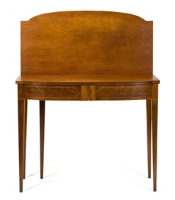 19TH C. FEDERAL INLAID CHERRY MA CARD TABLE.