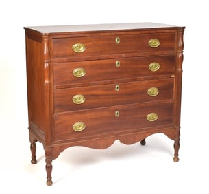 19TH C. FEDERAL MAHOGANY CHEST.