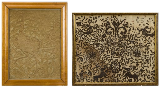 TWO ANTIQUE FRAMED TEXTILES.