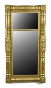 19TH C. FEDERAL GILT WALL MIRROR.
