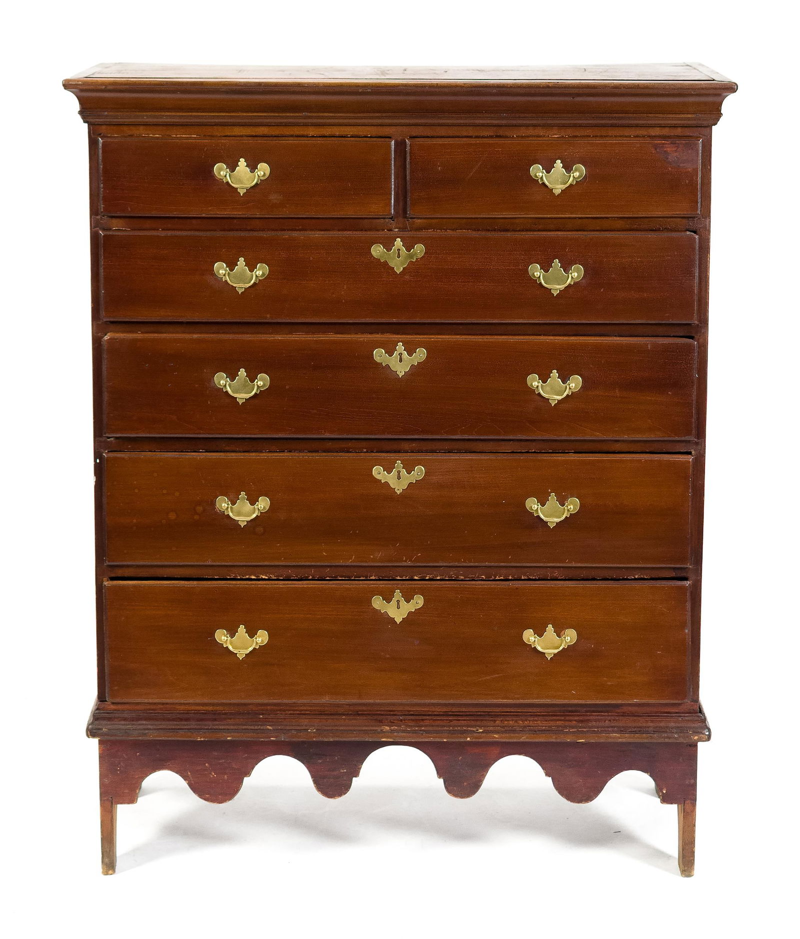 18TH C. QUEEN ANNE CT RIVER VALLEY TALL CHEST. (1 of 12)