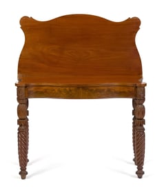 19TH C. MA CARVED MAHOGANY CARD TABLE.