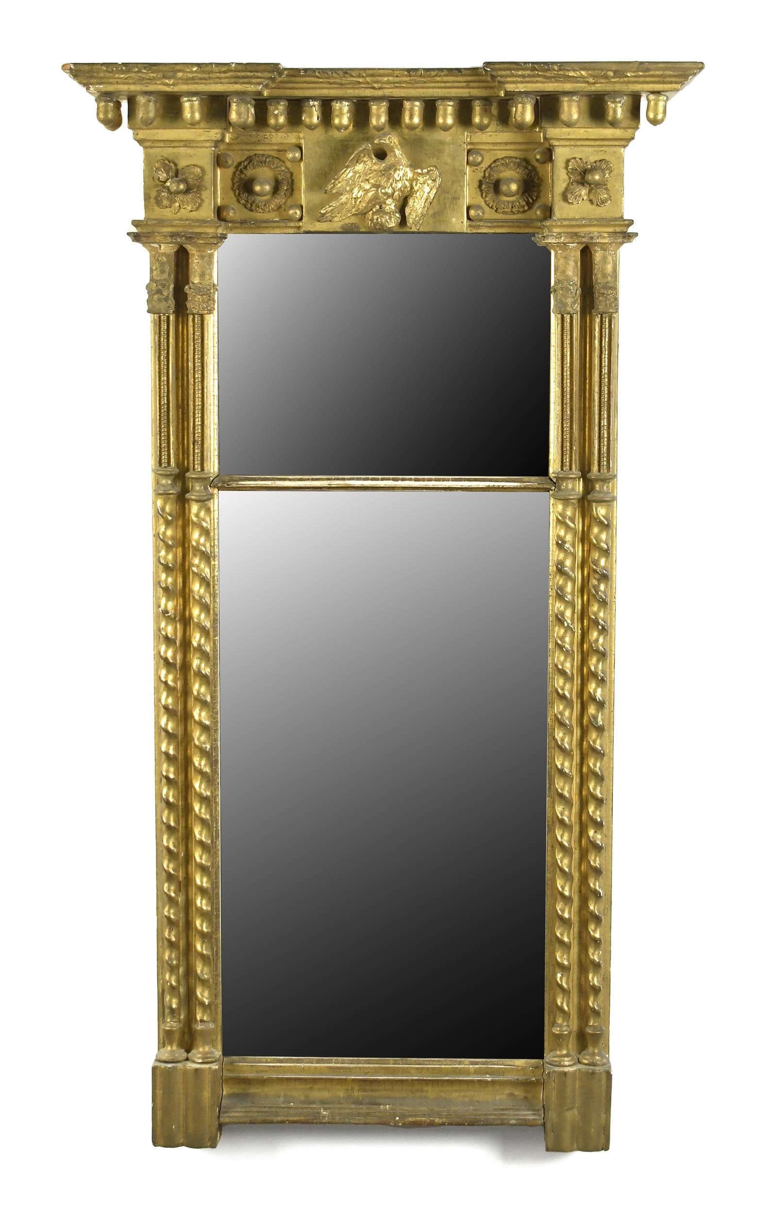 19TH C. FEDERAL GILT WALL MIRROR. (1 of 6)