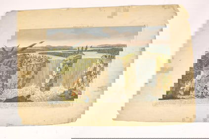 11 ANTIQUE COLORED ENGRAVINGS.