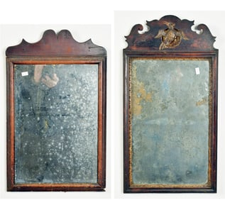 TWO 18TH C. WALL MIRRORS.