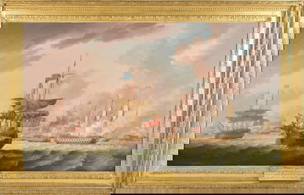 18TH C. ROBERT DODD OIL, THE QUEEN ENDANGERED.