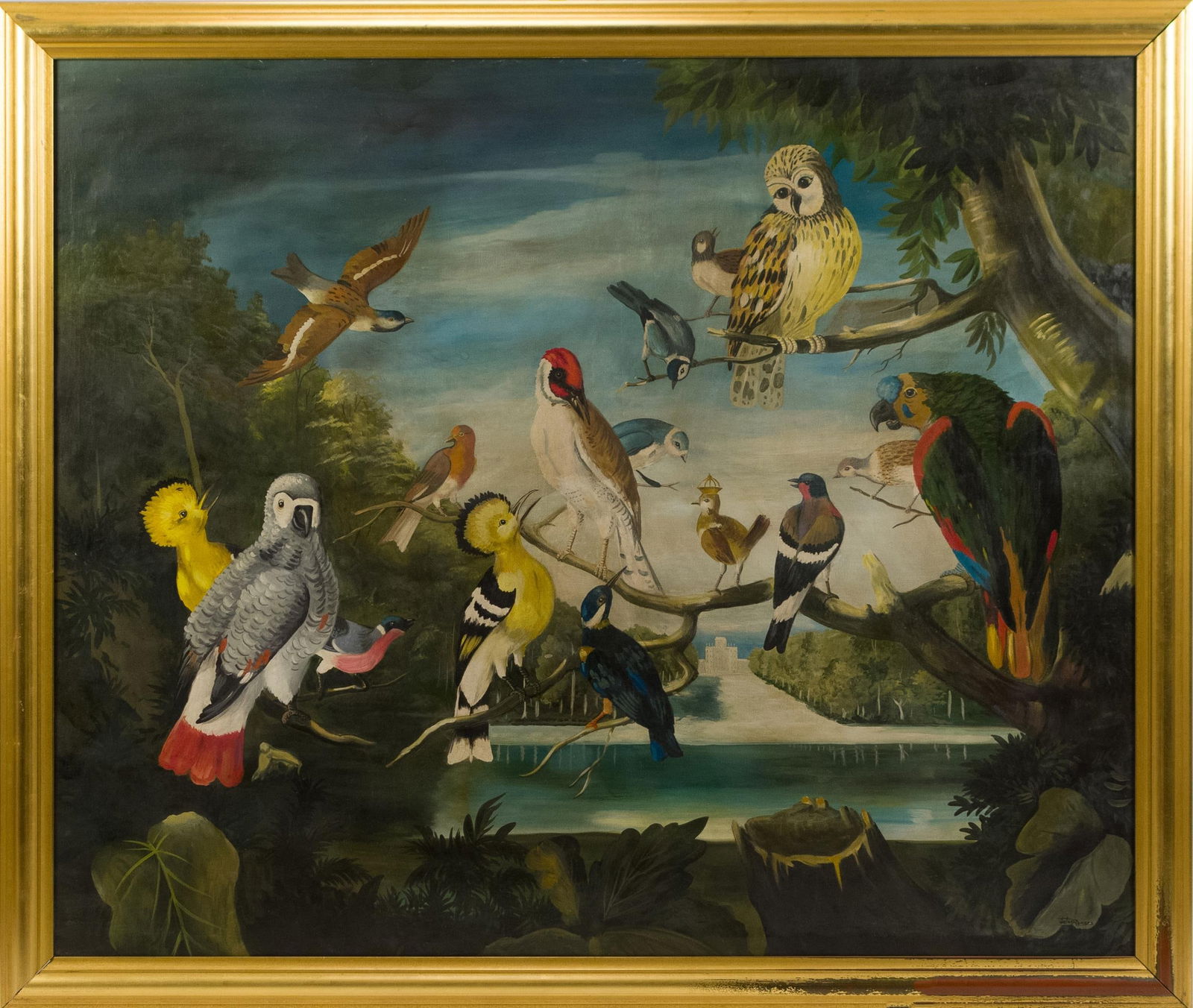 VICTOR ROMERO OIL ON CANVAS, BIRDS OF PARADISE. (1 of 8)