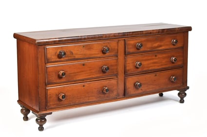 19TH C. ENGLISH MAHOGANY MULTI DRAWER COUNTER.