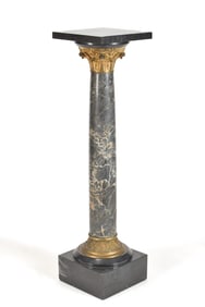 19TH C. FRENCH MARBLE, ONYX AND BRONZE PEDESTAL.