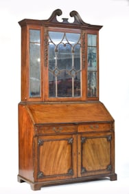 FINE 19TH C. ENGLISH CHIPPENDALE SECRETARY DESK.